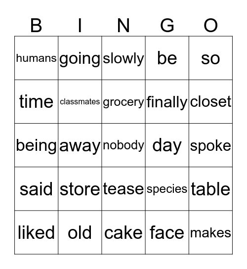 Long Vowel Sounds Bingo Card