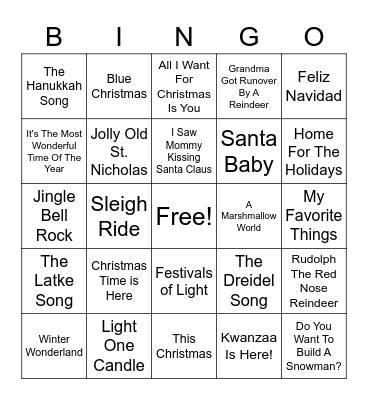 OAG IT Holiday Bingo Card