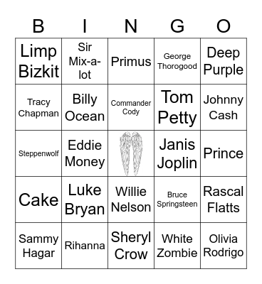 v71 "CAR" SONGS Bingo Card