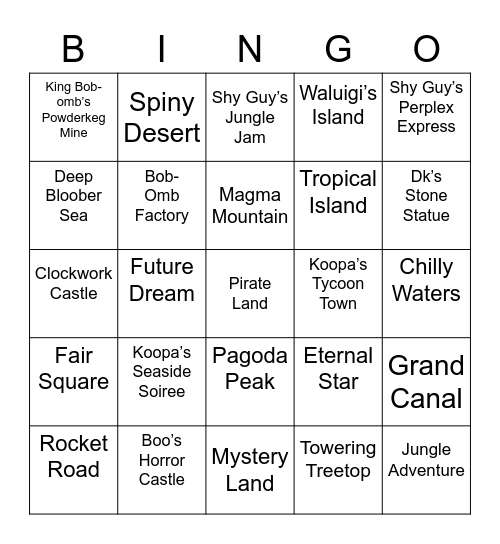 Torchic ROUND 2 [Mario Party] Bingo Card