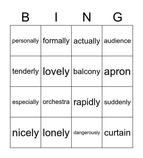 BINGO SPELLING WEEK 6 TERM 4 Bingo Card