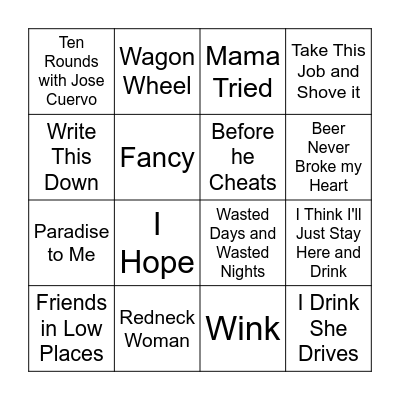 Country Time V.2 Bingo Card