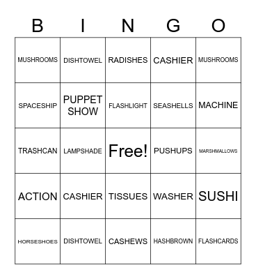 Speech Bingo Card