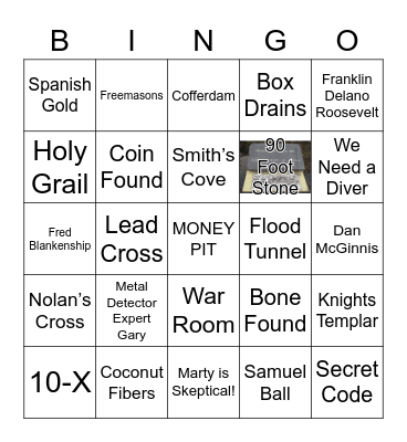 THE CURSE OF OAK ISLAND BINGO Card
