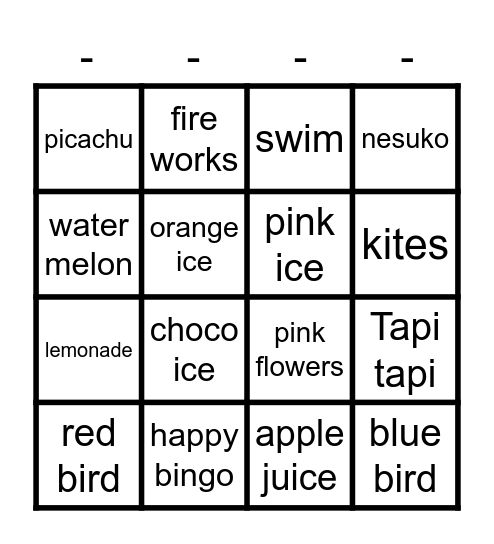 Bingo Card