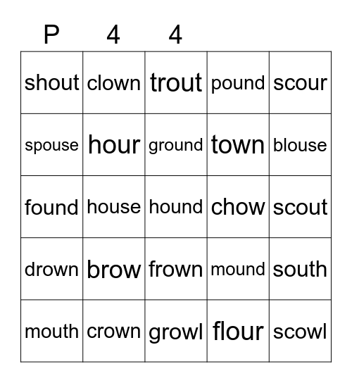 Purple 44 Bingo Card