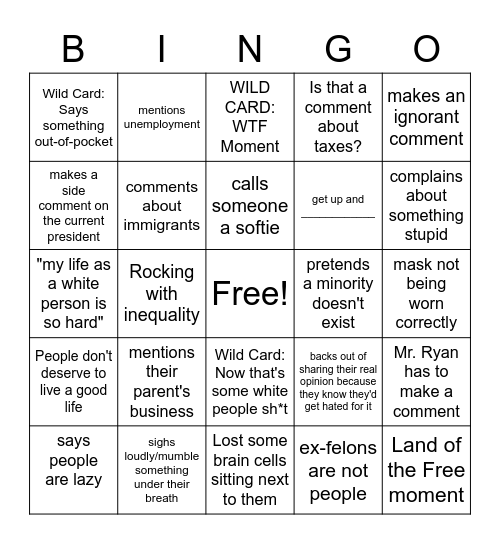 NOW THAT'S WHAT I CALL BS BINGO Card