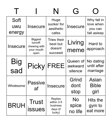 TT CULTURE Bingo Card