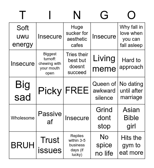 TT CULTURE Bingo Card