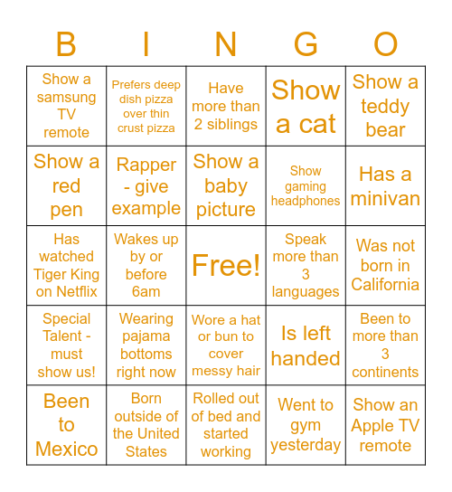 Happy Hour Bingo! Bingo Card