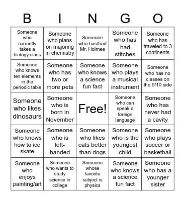 GET TO KNOW SNHS! Bingo Card