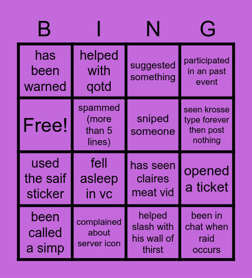 SEXY TIME BING(O) Bingo Card