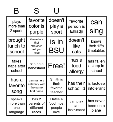 Find someone who... Bingo Card
