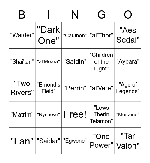 WHEEL OF TIME WATCH PARTY!!! Bingo Card