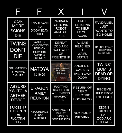 ENDWALKER BINGO Card