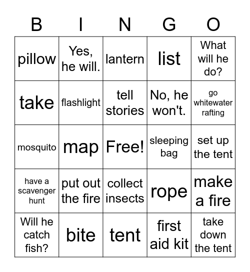 Turning Point 4 Unit 1 Bingo Card