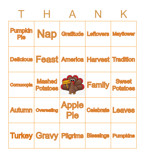 Thanksgiving Bingo Card