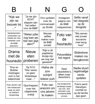 Sicilië Trip #56 Bingo Card