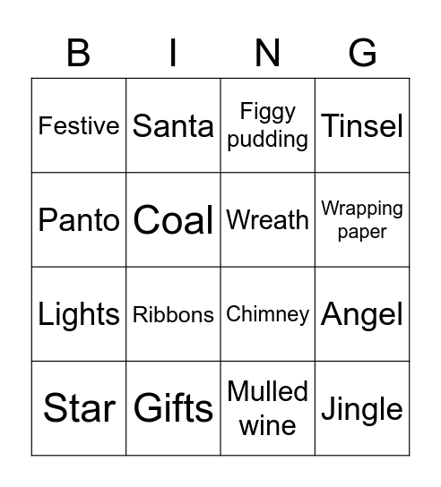 Christmas Bingo Card