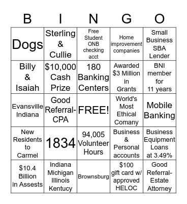 ONB Bingo Card