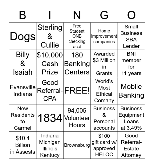 ONB Bingo Card