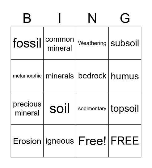 CH 3 Science Review Bingo Card