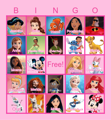 Disney Bingo! Bingo Card