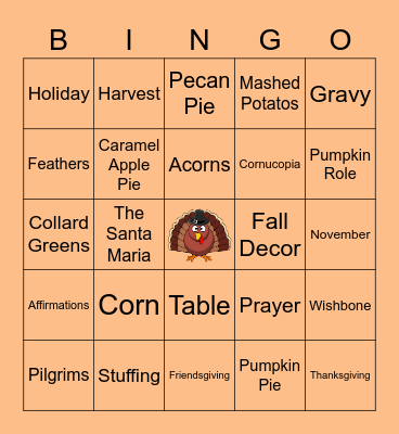 Thanksgiving Bingo Card