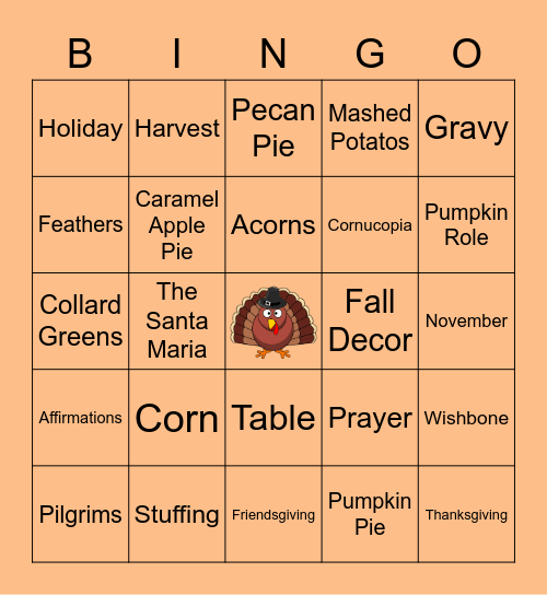 Thanksgiving Bingo Card