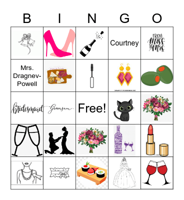 Anca's Wedding Bingo Card