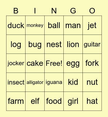 Group Two (A) - BINGO Card