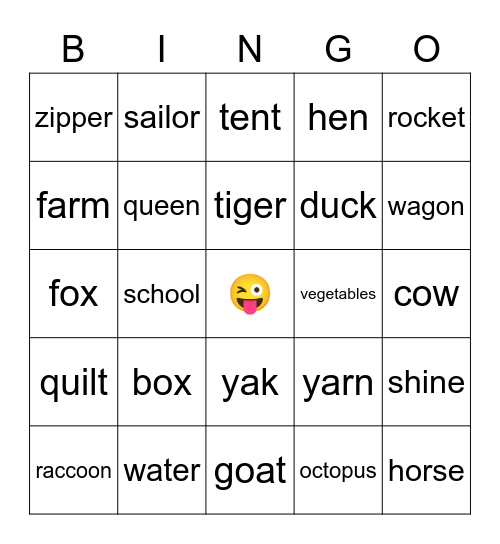 Group Two (B) - BINGO Card