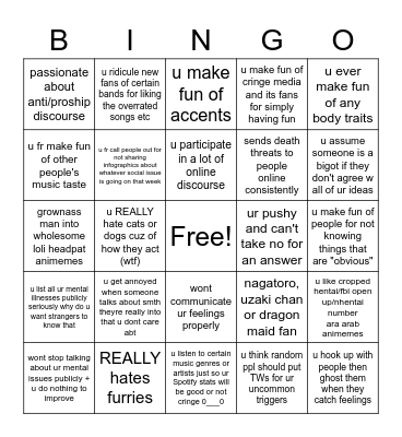 actual red flags Bingo Card