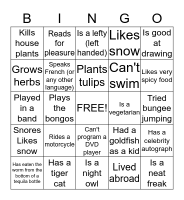 BINGO Card