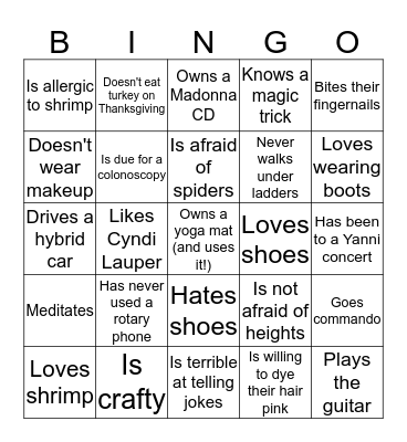 BINGO Card
