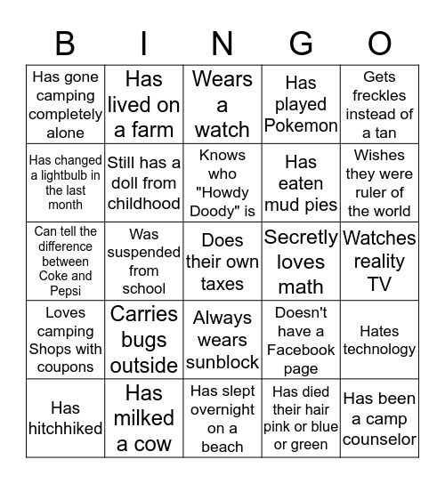 BINGO Card