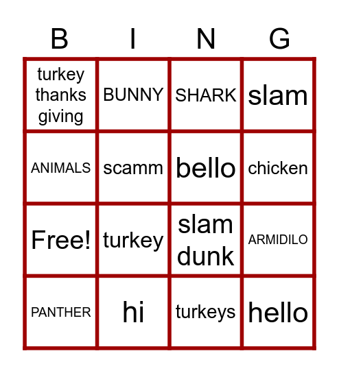 B I N G O B I N G O AND BINGO WAS HIS NAME OH Bingo Card