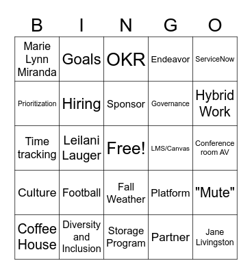 All Hands 11/17/21 Bingo Card