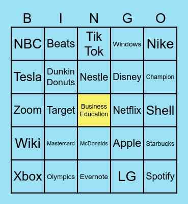 Company Bingo Card