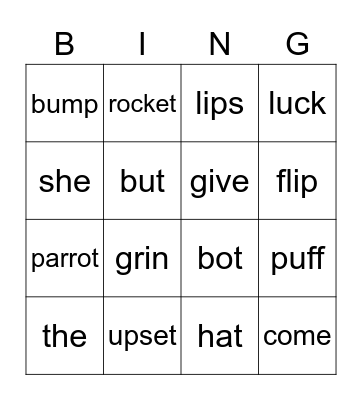 Phonics Bingo Set 3 Bingo Card