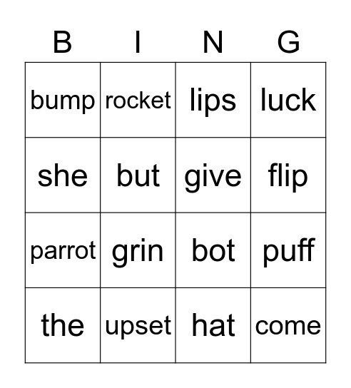 Phonics Bingo Set 3 Bingo Card