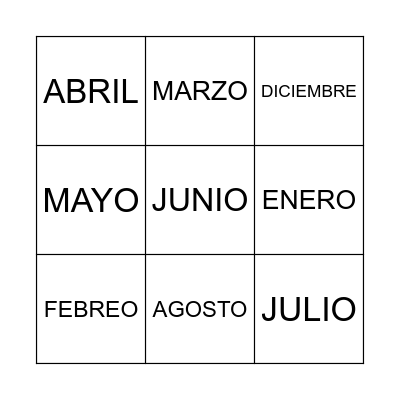 MESES Bingo Card
