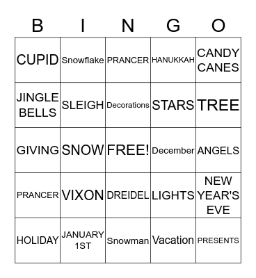 HOLIDAY BINGO Card