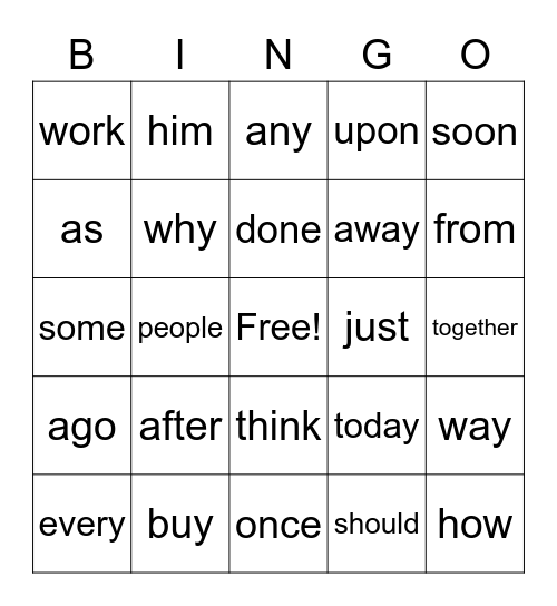 1-3b Bingo Card