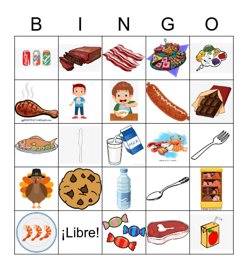 La Carne y Bebidas (Fotos) Bingo Card