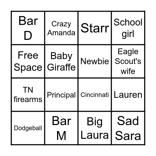 G Spot Bingo Card