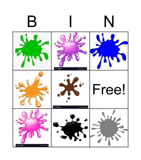 Colors Bingo Card