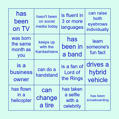 PREPPED Mix n' Mingle: Find someone who Bingo Card