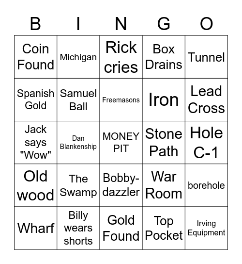 THE CURSE OF OAK ISLAND BINGO Card