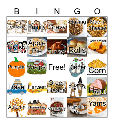 Thanksgiving Bingo Card